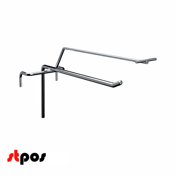 00_Крючок на решетку одинарный с ценникодержателем 200мм, цинк-хром, d5d4, шаг 50