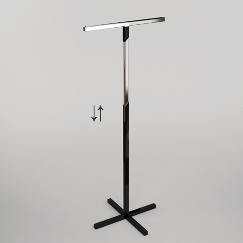 01_Вешало регулируемое Т-образное OMV-003.P ширина 600 мм, глубина 600 мм, h1200-1750 мм, цвет черный глянец, хром