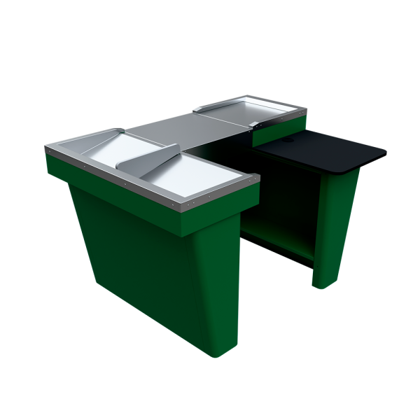 sk_Кассовый бокс Stream-XL-150 v3.0 (шлиф. нерж., вырезы ДЯ FT, МК2Т, шир.накоп),RAL6029,Зеленый,Правый