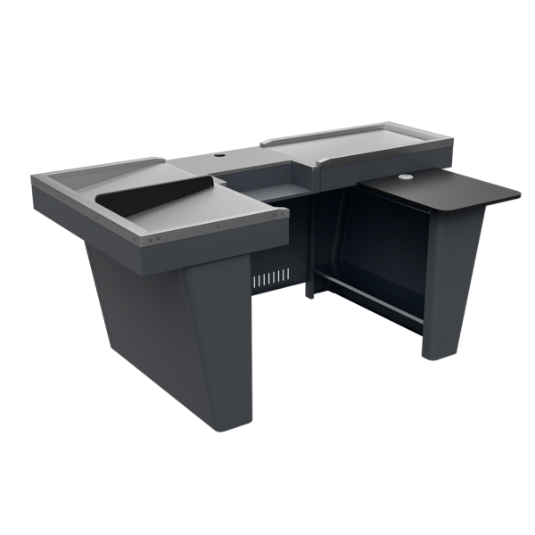 stpos1_Кассовый бокс Stream-XL-200 v3.0 (шлиф.нерж., выр ДЯ FT, МК2Т,шир.нак.),Шагрень,RAL7024,Серый,Правый