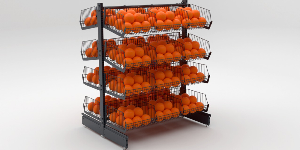 Овощной стеллаж с корзинами