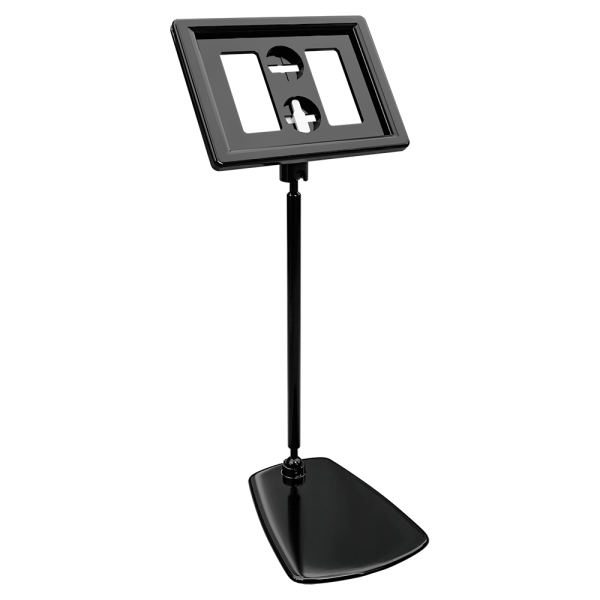 sk_Рамка ТЕХНО А8 черная, черный держатель TECHNO FOT 75 мм, ножка 100мм