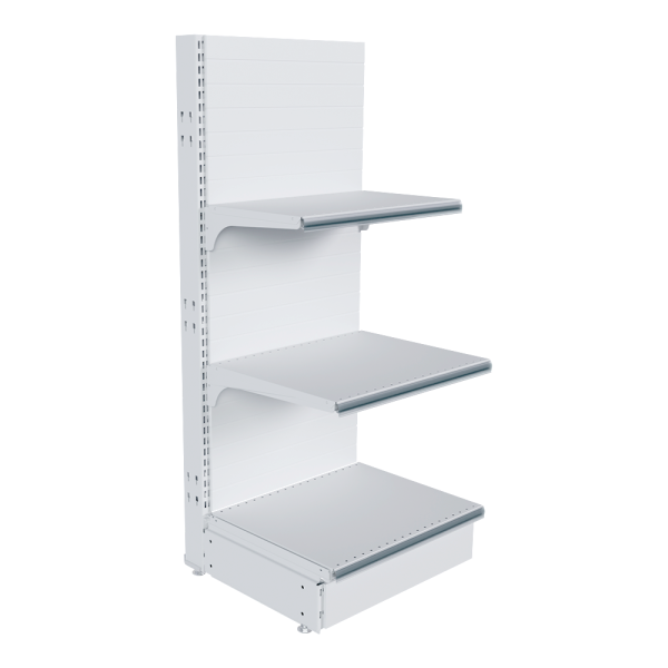 stpos_НАБОР стеллаж 25 70 ГЛУХОЙ пристенный 1200х500х400 3 полки, ценникодержатели