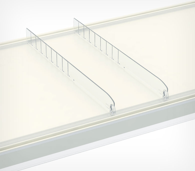 02_Разделитель пластик. 30мм обламывающийся без ограничителя DIV30-B 185-385мм, Прозрачный