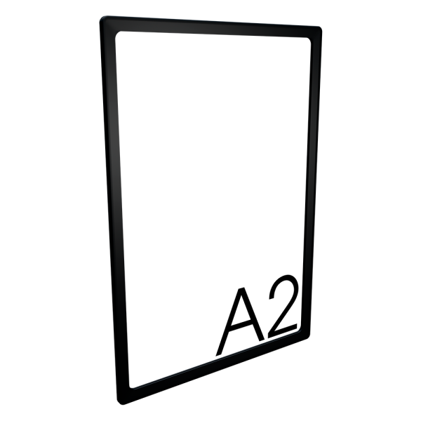 sk_Пластиковая рамка с закругленными углами формата А2 (420х594мм), PF-А2, Черный