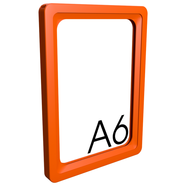 sk_Пластиковая рамка с закругленными углами формата А6 (105х148мм), PF-A6, Оранжевый