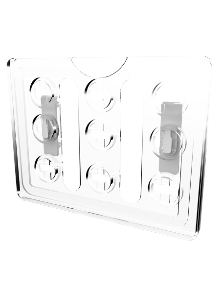 sk_Рамка ТЕХНО А7 прозрачная, белый держатель TECHNO PERFO CLIP