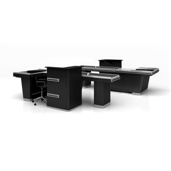 sk_Кассовый бокс Stream-CC-260-Т90 MAX (трансп.90см,шлиф.нерж.,без вырез.),Матов.RAL 9005 Черный,Правый