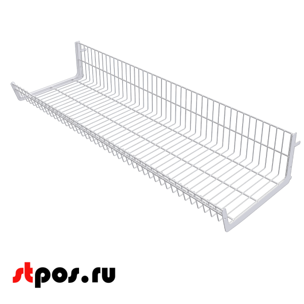 00_Основание корзины сетчатой навесной 400х1330х200мм (унив.для 25 50 серии), Глянец, RAL9016 Белый