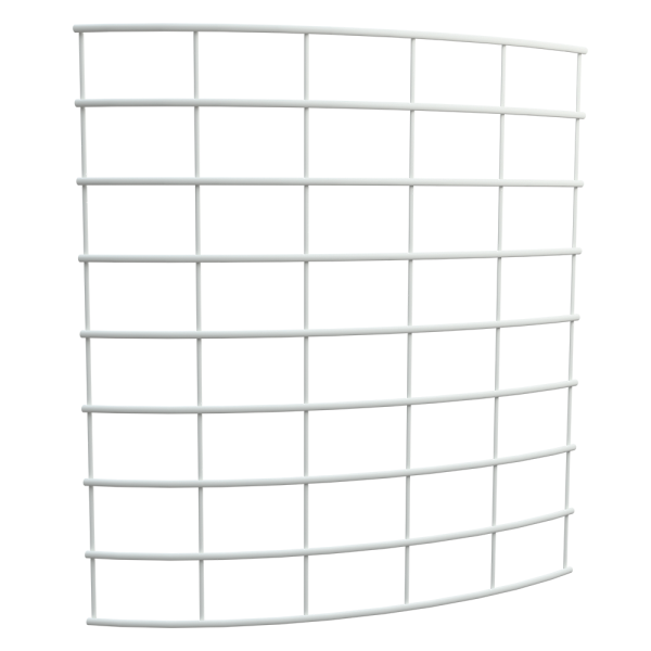 sk_Стенка сетчатая радиусная угла внешнего 45 град. 400мм (Стойка 70х30) (25сер), Глянец, RAL9016 Белый