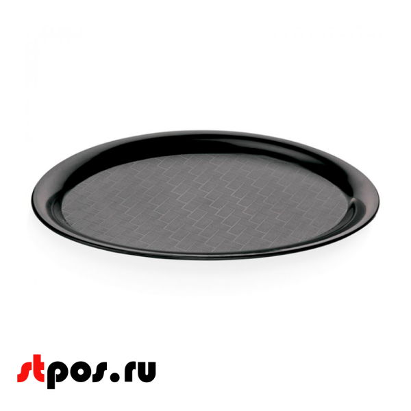 00_Поднос круглый d 385 мм, из поликарбоната, черный