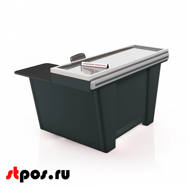 00_Кассовый бокс Stream-M-150 Light с тумбой кассира,без вырезов, шлиф. нерж, RAL7016 Серый, универсал 00_Кассовый бокс Stream-M-150 Light с тумбой кассира,без вырезов, шлиф. нерж, RAL7016 Серый, универсал