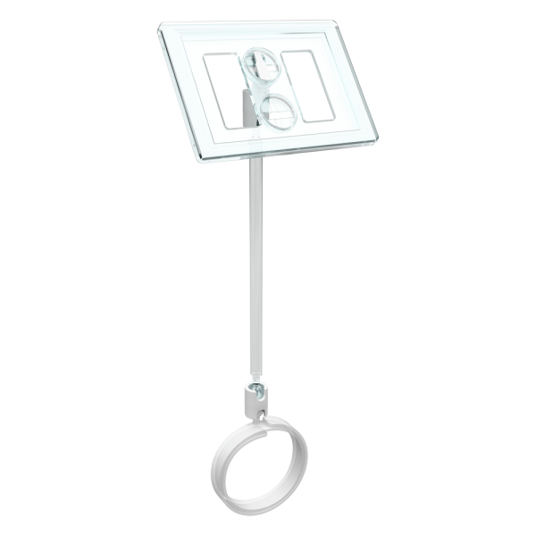 sk_Рамка ТЕХНО А8 прозрачная, белый держатель TECHNO ROLL-VL спираль-улитка на колбасу, ножка 100мм