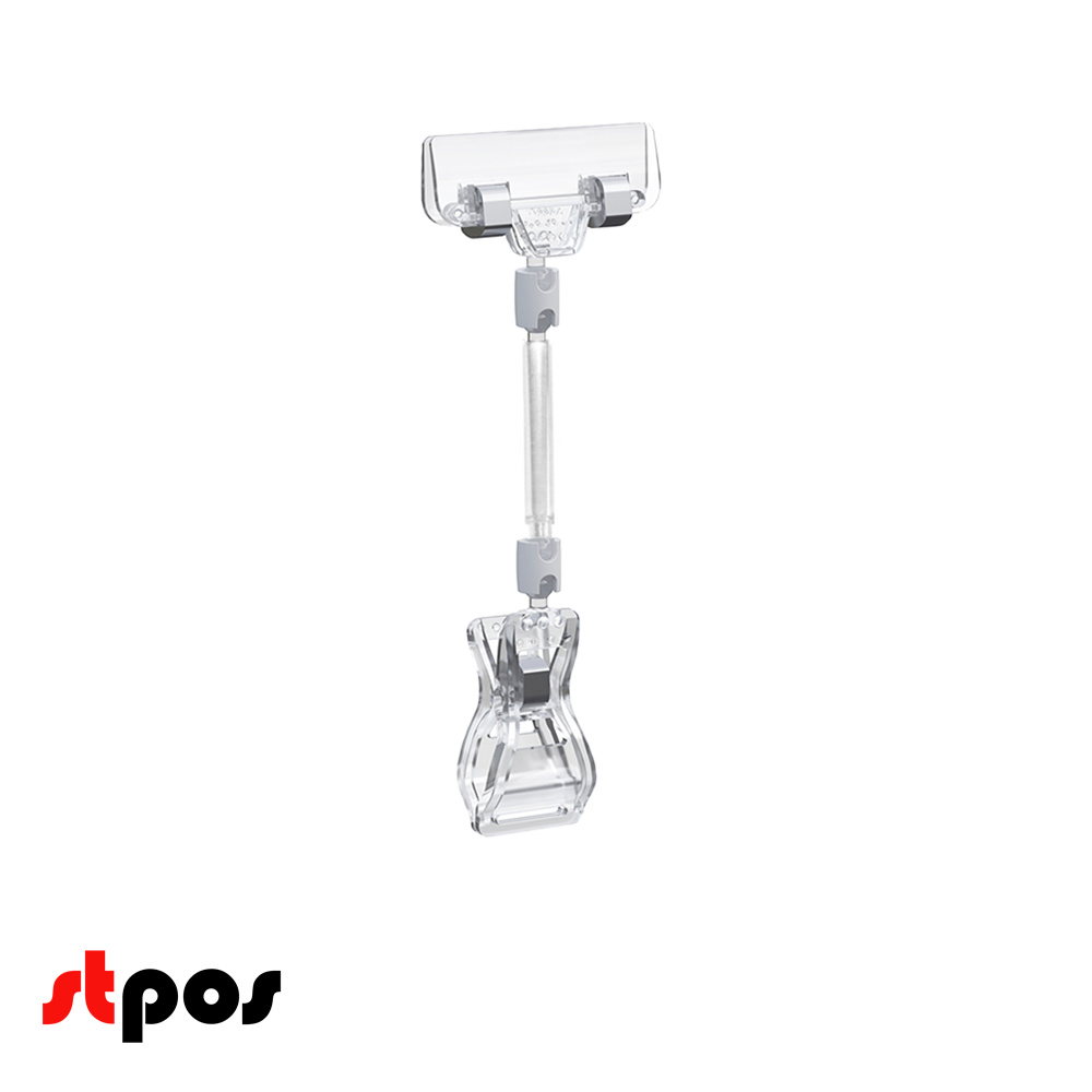 00_Держатель универсальный на прищепке с узким зажимом, высота ножки 50мм CARDCLAMP-SLIM, Прозрачный