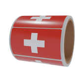 Рулон этикетки самоклеящиеся, Флаг Швейцарии, 20х30мм, 250шт в рулоне
