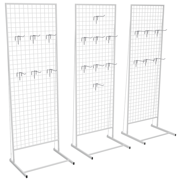 sk_НАБОР Комплект выстав.оборудования(Стенд сетч.односторон.1830х630мм 9016x3+Крючок100мм(20шт)
