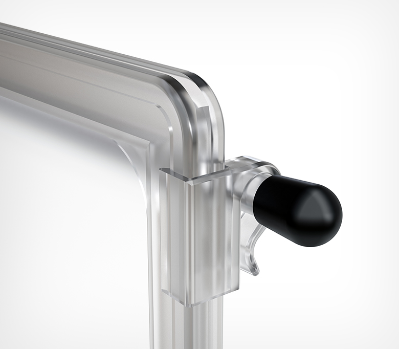 03_Стойка телескоп рекламн h 1000-1950мм, c Т-держателем INFOSTAND-XL-T с рамкой А2