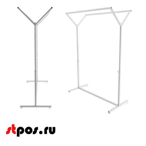 00_Вешало регулируемое двухстороннее 1700х1200х550, RAL9016, Белый