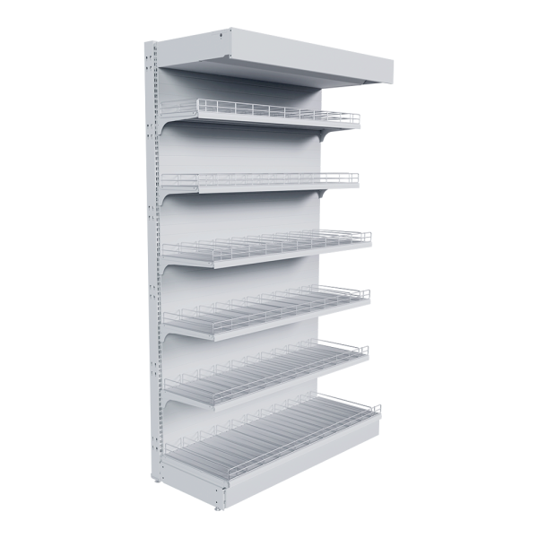 sk_НАБОР стеллаж 25 70 ГЛУХОЙ пристенный 2250х1350х500 6 полок, ограничители, разделители, ценникод