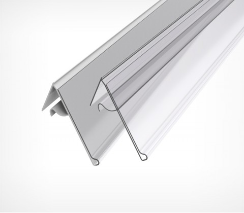 02_Ценникодержатель на корзины из металлических прутьев KOL39, 1000мм. Прозрачный цвет 02_Ценникодержатель на корзины из металлических прутьев KOL39, 1000мм. Прозрачный цвет