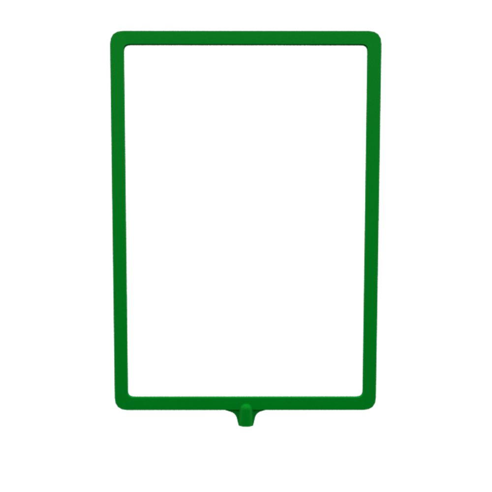 03_Пластиковая рамка А4 с интегрированным Т-держателем PFT-A4, под крепление диаметром 9мм, Зеленая