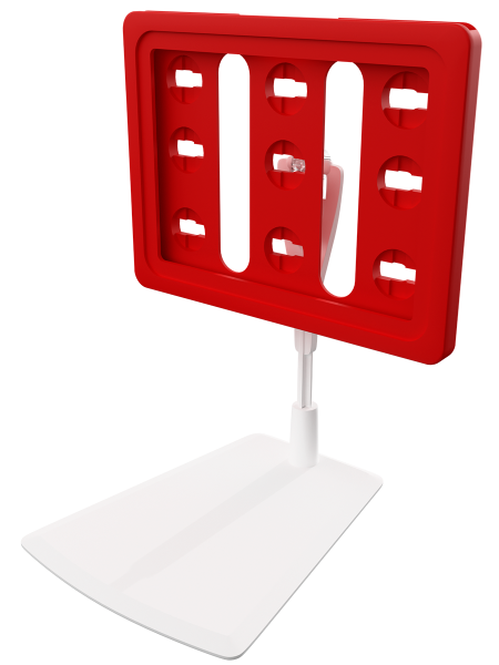 sk_Рамка ТЕХНО А7 красная, белый держатель TECHNO DELI-FOT-SET с иголкой