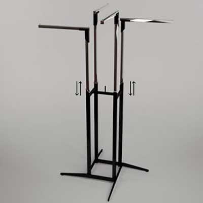 01_Вешало регулируемое 4-х рожковое OMV-006 1150х1150 мм, h1120-1750 мм, черный глянец, хром