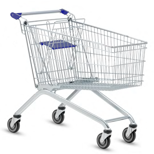 sk_Тележка покупательская EL185R 179 литров,цинк+лак,1100х600х1070мм,c детским сидением(евр.тип),Синяя