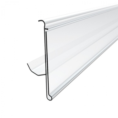 01_Ценникодержатель на полки с фигурным профилем TE39, 988 мм, Прозрачный