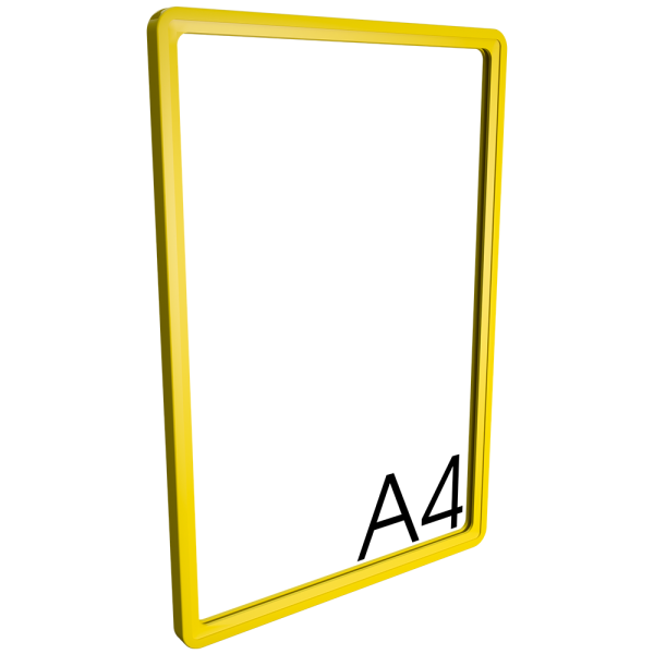 sk_Пластиковая рамка с закругленными углами формата А4 (210х297мм), PF-А4, Желтый