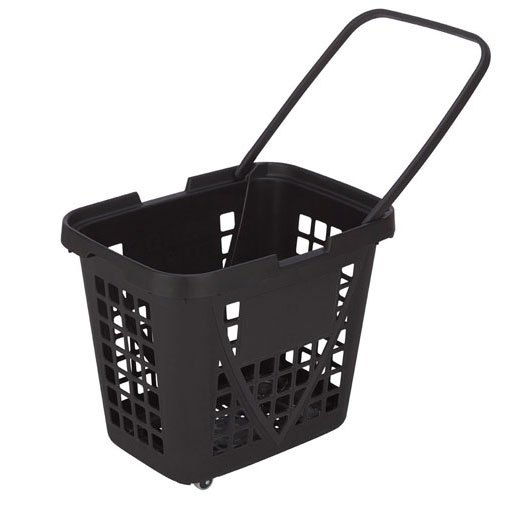 1_Корзина-тележка пластиковая 4 колеса 80л  XXL, Черный