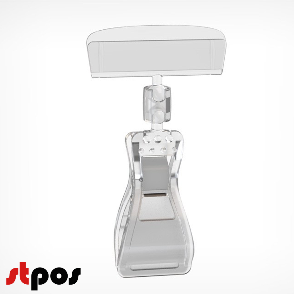 1_Универсальный ценникодержатель на прищепке FX, 0 мм, Прозрачный