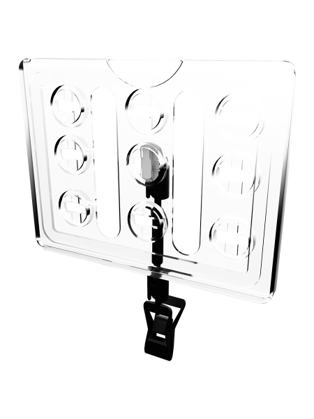 sk_Рамка ТЕХНО А7 прозрачная, черный держатель TECHNO CLIP SMALL-VL, ножка  50мм