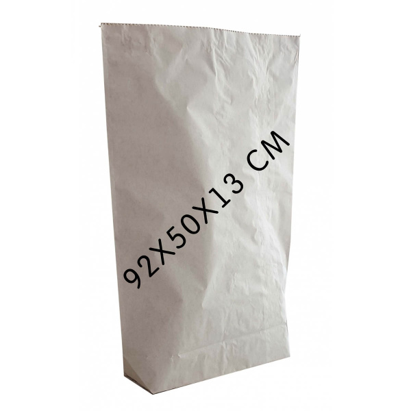 01_Мешок открытый бумажный 500х920х130 мм, трехслойный, Белый