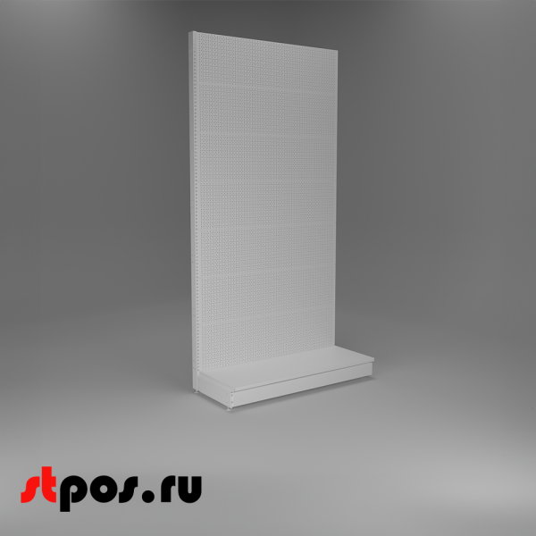 00_НАБОР Стеллаж 25 70 ПЕРФОРИРОВАННЫЙ пристенный2600х1330хо500, 1 полка + плинтус, RAL9016, Белый