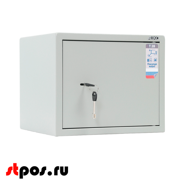 00_Сейф мебельный AIKO Т-28 280x340x295мм, ключевой замок, RAL 7038, Серый