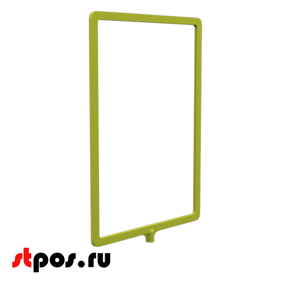 01_Пластиковая рамка А4 с интегрированным Т-держателем PFT-A4, под крепление диаметром 9мм, Желтая