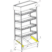 ЛДСП боковина лотка 90х716мм (изд.3) стеллажа-экспозитора алкогольного пристенного