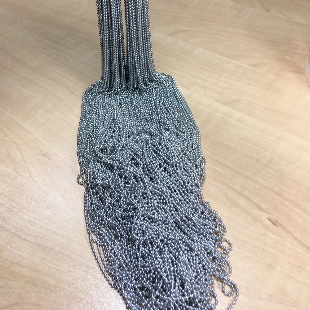 02_Шариковая цепочка металлическая 2 мм, хром