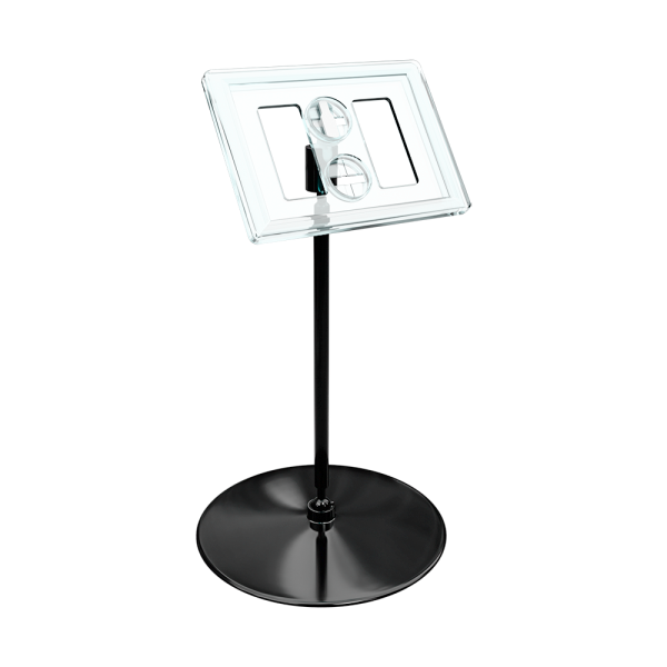 sk_Рамка ТЕХНО А8 прозрачная, черный держатель TECHNO BASE-XL 90мм, ножка 100мм