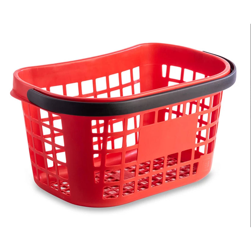 03_Корзина покупательская пластиковая с 1 пластиковой ручкой FIT 26л (ИСПАНИЯ), Красный