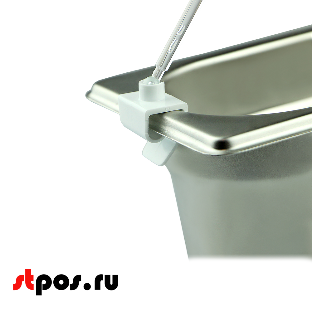 06_Ценникодержатель универсальный на клипсе CL-CLIP, ножка 50 мм, Белый