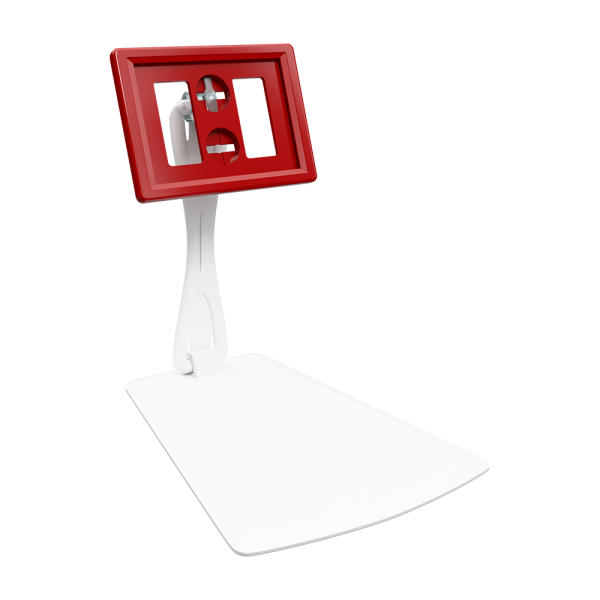 sk_Рамка ТЕХНО А8 красная, белый держатель TECHNO DELI-UNBO-SET90