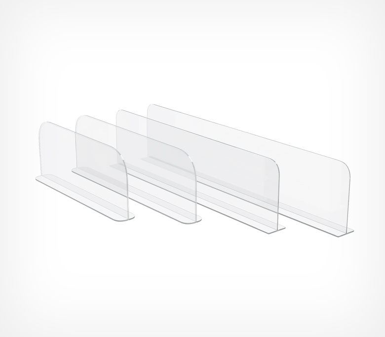 02_Разделитель пластиковый без скотча высотой 150 мм на Т-основании DIVТ-150 380мм, Прозрачный