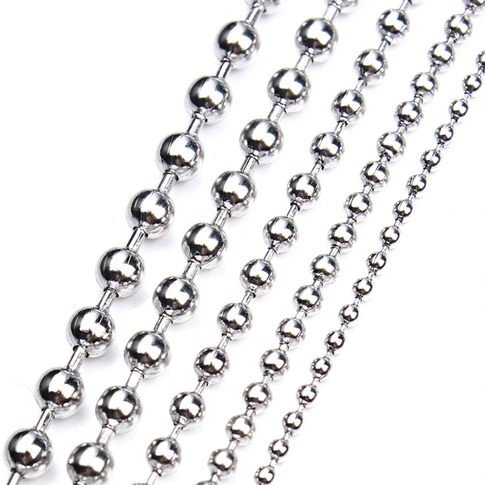 01_Шариковая цепочка металлическая 3,2 мм, хром