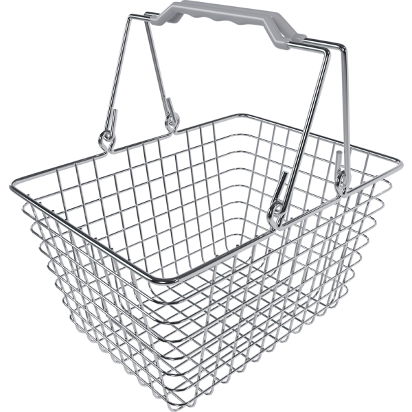sk_Корзина покупательская металлическая 5л Хром, Серый