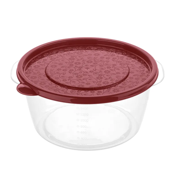 stpos_Контейнер для холодильника и микроволновой печи 197х197х90 мм, 1,75 л, полипропилен, бордовый