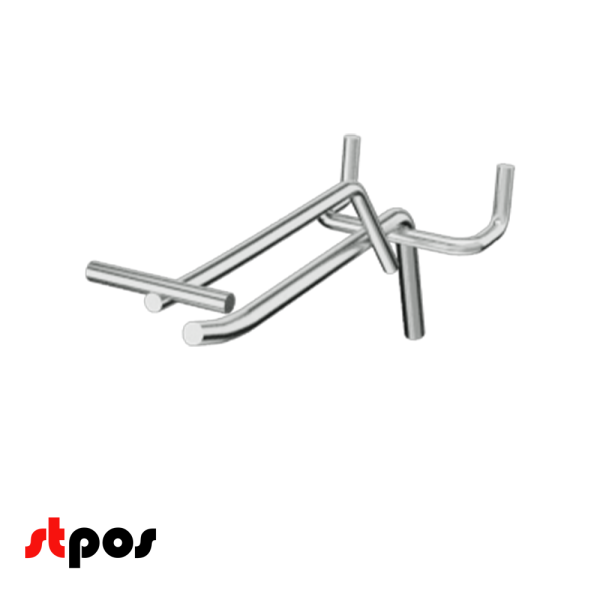 02_Крючок для перфорации одинарный с ценникодержателем 100мм, цинк-хром, d5 d4, шаг 45