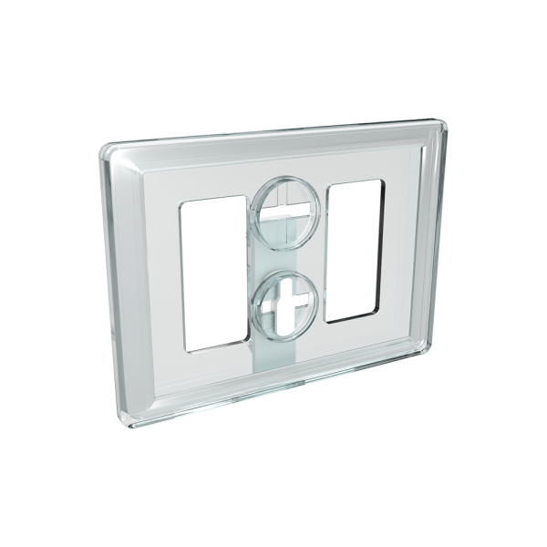 sk_Рамка ТЕХНО А8 прозрачная, белый держатель TECHNO PERFO CLIP