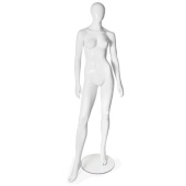 Манекен женский стеклопластик стоящий GLANCE 05, рост 182см (87-61-89) , без парика, белый глянец